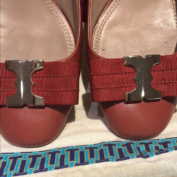 Tory Burch Burnt Orange Leather Women's Heels - Picture 9 of 12